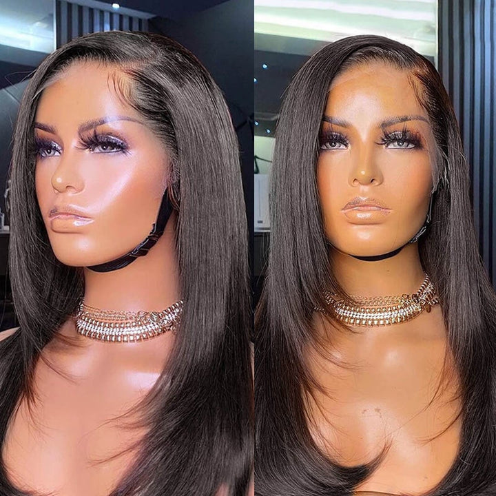 Bone Straight Layer Inner Buckle Lace Wigs