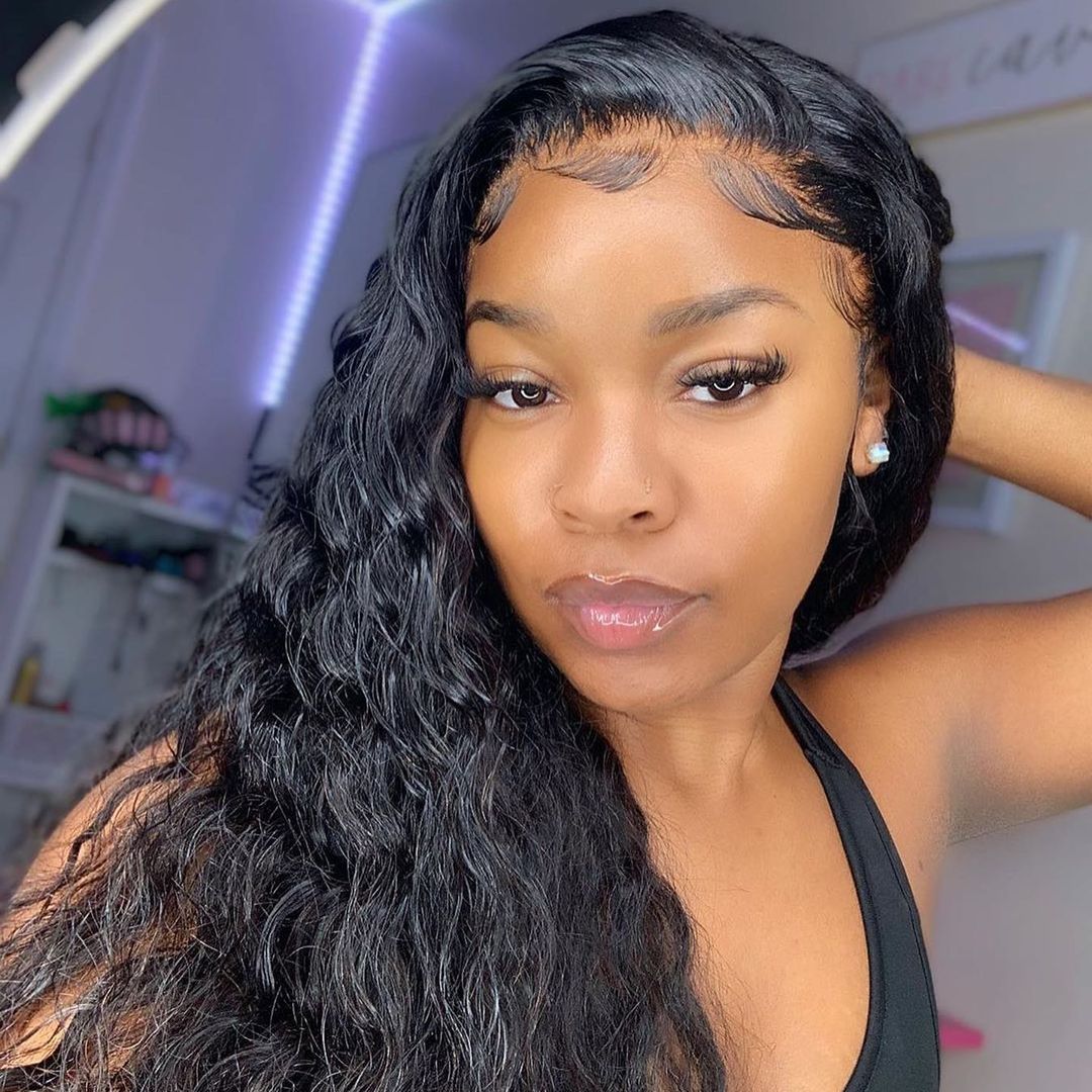 Loose Deep Bundles With 13×4 Lace Frontal 10A Grade 100% Human Virgin Hair Bling Hair