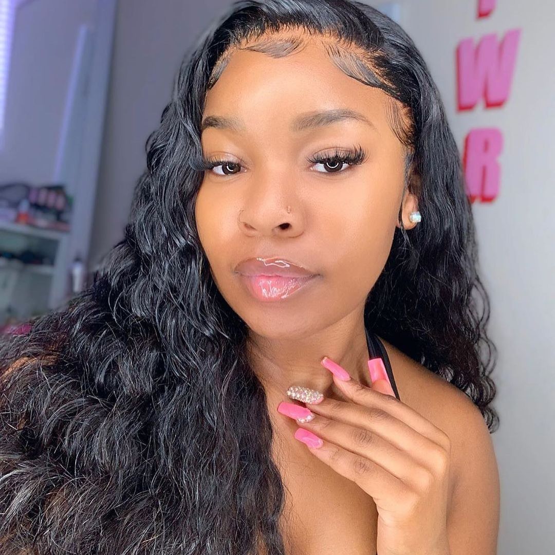 Loose Deep Bundles With 13×4 Lace Frontal 10A Grade 100% Human Virgin Hair Bling Hair