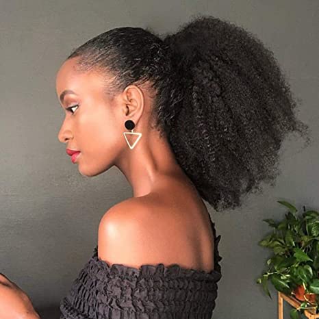 Afro Kinky Curly Ponytail Human Hair Remy Brésilien Wrap Around Ponytail Drawstring Ponytail Clip In Hair Extensions