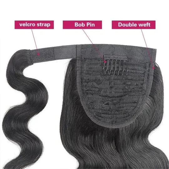 High Ponytail With Clip In Wrap-around Ponytail Extension Human Hair