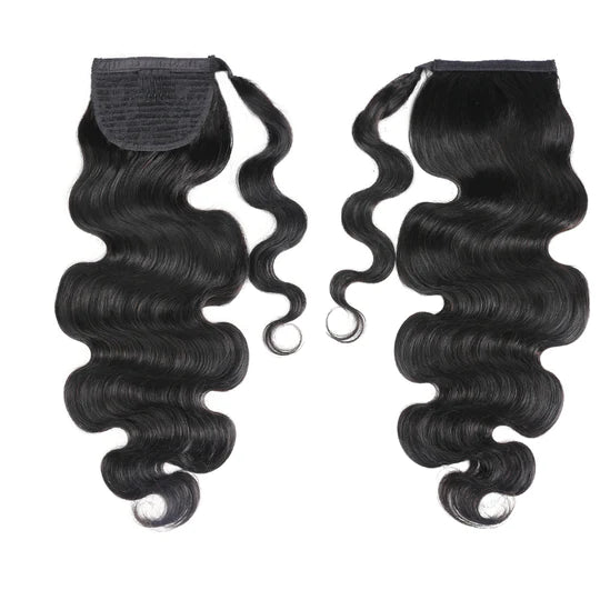 High Ponytail With Clip In Wrap-around Ponytail Extension Human Hair
