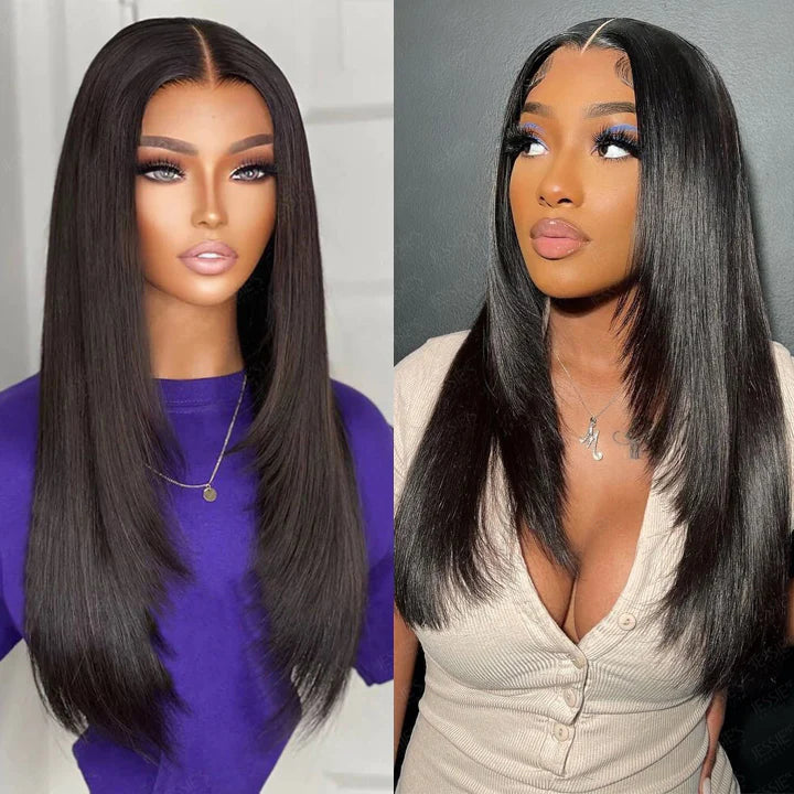 Blinghair Bone Straight Layer Inner Buckle Lace Wigs