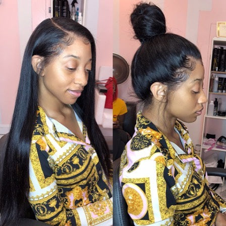 Brazilian Straight Bundles With 360 Lace Frontal 10A Grade 100% Human Remy Hair Bling Hair - Bling Hair