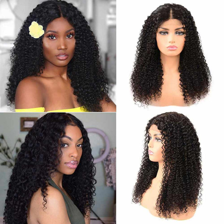 Kinky Curly 13X4 Lace Front Wig 100% Human Hair Wigs