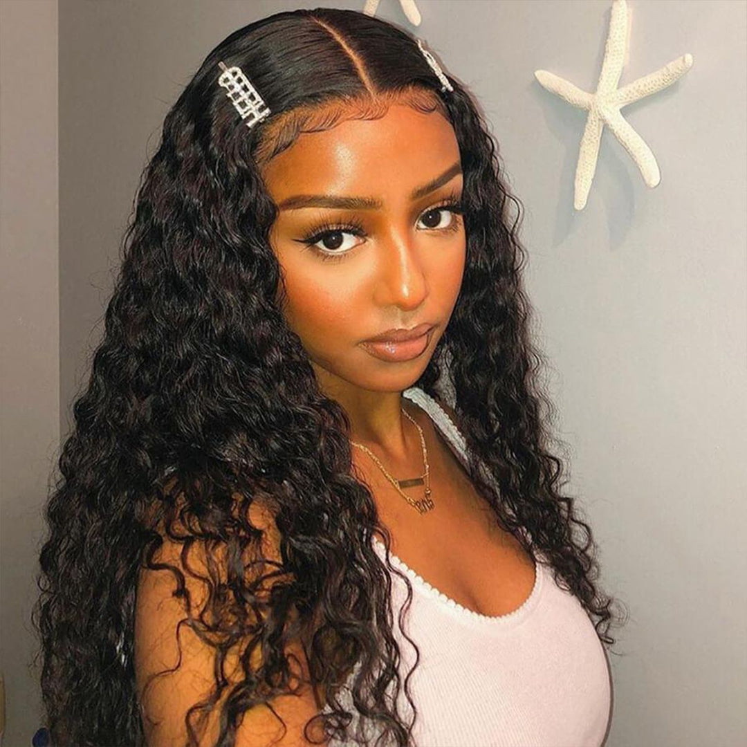 Water Wave 4 Bundles With 13×4 Free Part Lace Frontal 15A Grade Virgin Hair BlingHair