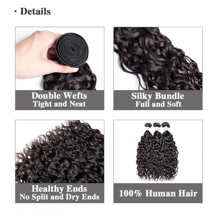 Water Wave 3 Bundles Brazilian 100% Virgin Hair Weave Bling Hair
