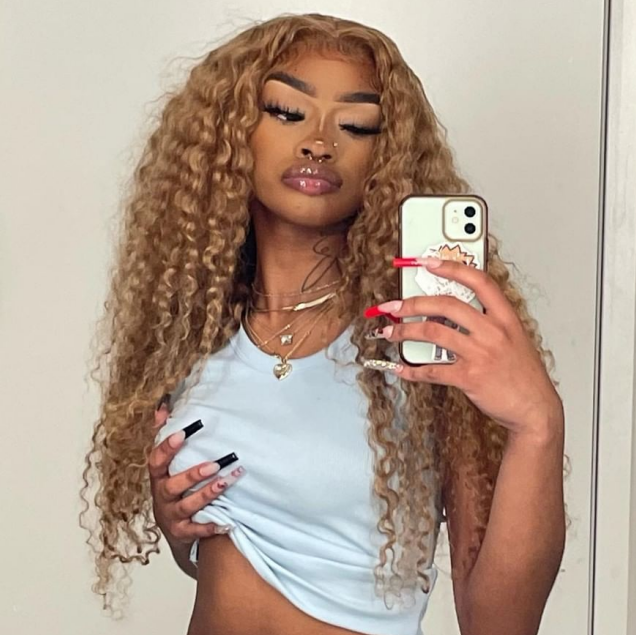 Honey Blonde Pre Plucked Water Wave Lace Wig